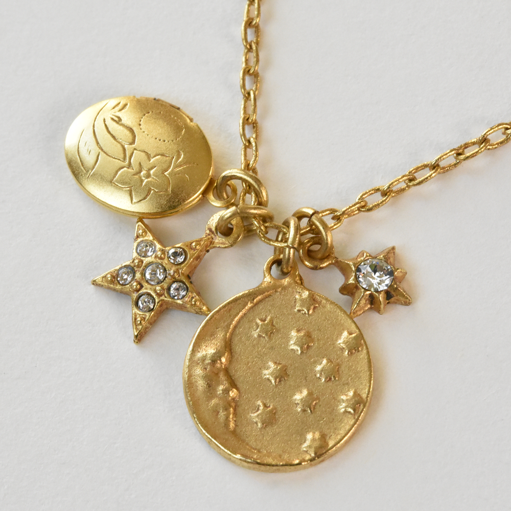 Golden Four Pendant Locket Necklace - Goldmakers Fine Jewelry