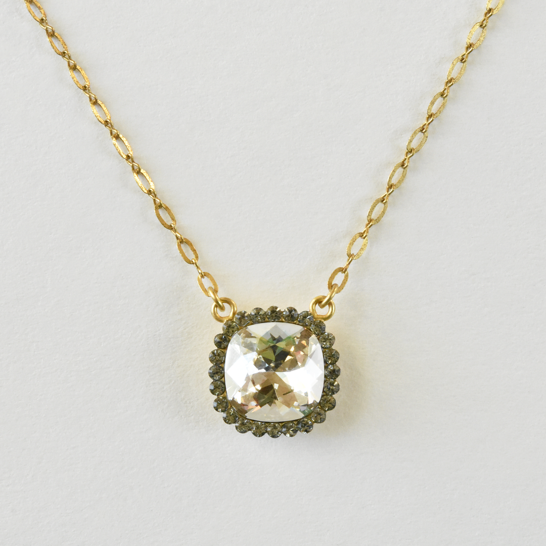 Crystal Halo Necklace - Goldmakers Fine Jewelry
