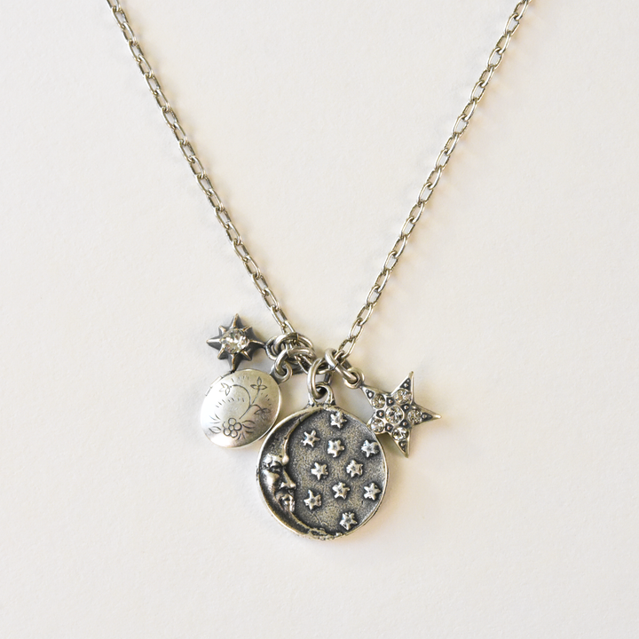 Silver Four Pendant Locket Necklace - Goldmakers Fine Jewelry