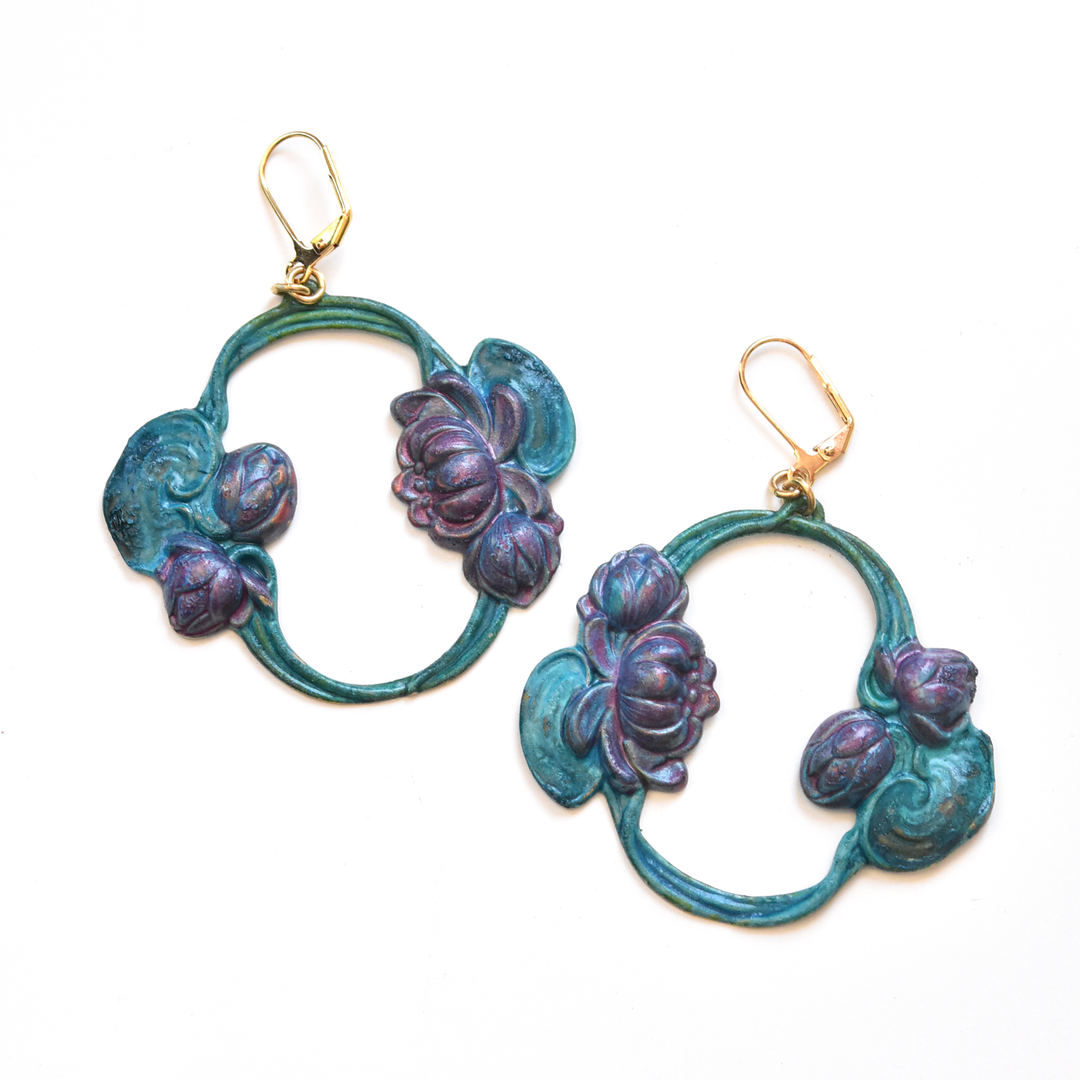 Nouveau Lily Earrings - Goldmakers Fine Jewelry
