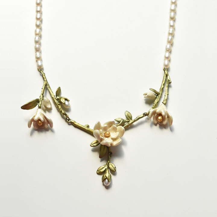 Blooming Magnolia Vine Necklace - Goldmakers Fine Jewelry