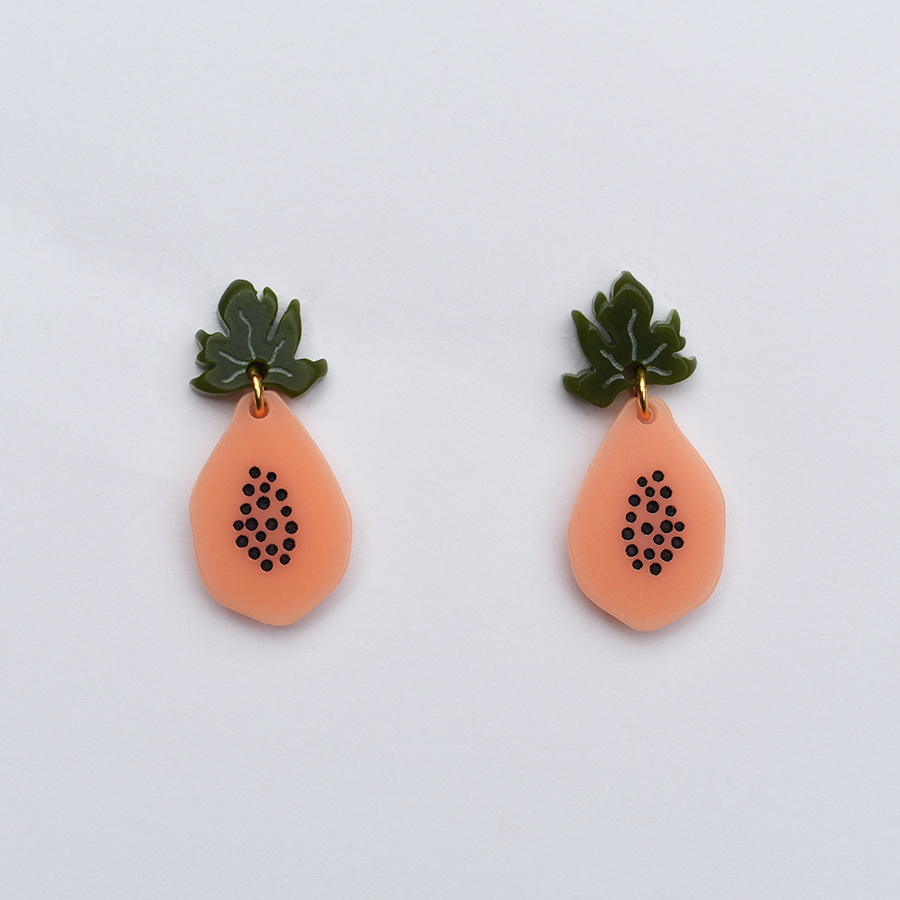 Mini Papaya Post Earrings - Goldmakers Fine Jewelry