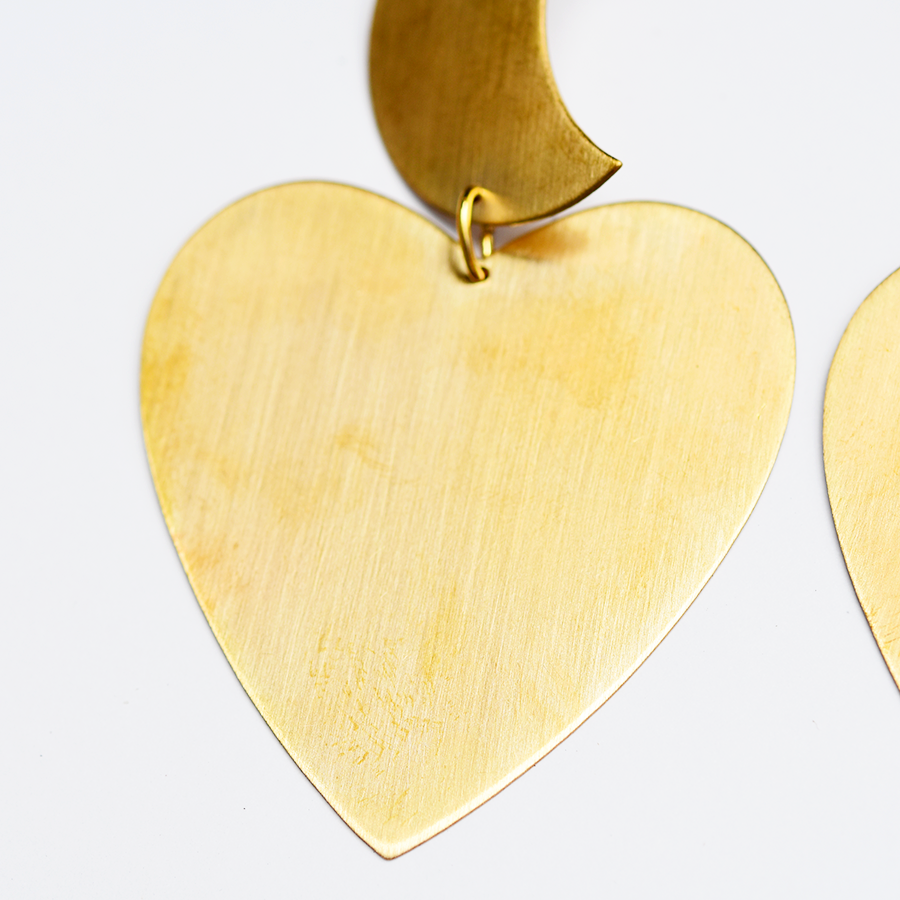 Mira Moon and Heart Earrings - Goldmakers Fine Jewelry