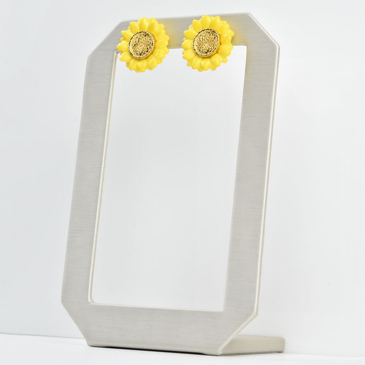 Oversized Ceramic Sunflower Posts - Goldmakers Fine Jewelry