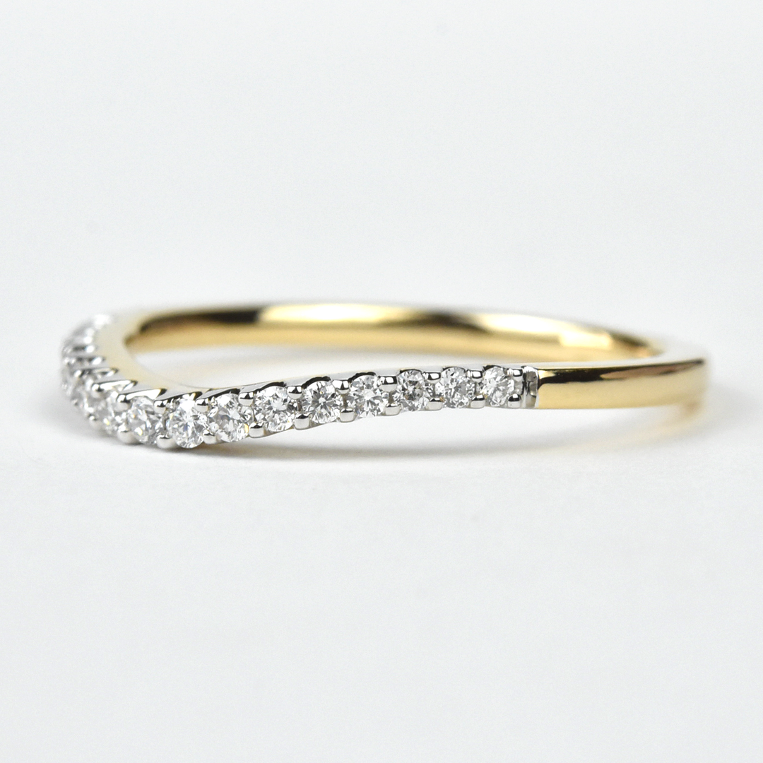Classic Curved Diamond Band #1 in Yellow Gold - Goldmakers Fine Jewelry