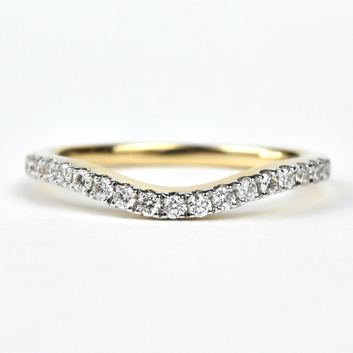 Classic Curved Diamond Band #2 in Yellow Gold - Goldmakers Fine Jewelry