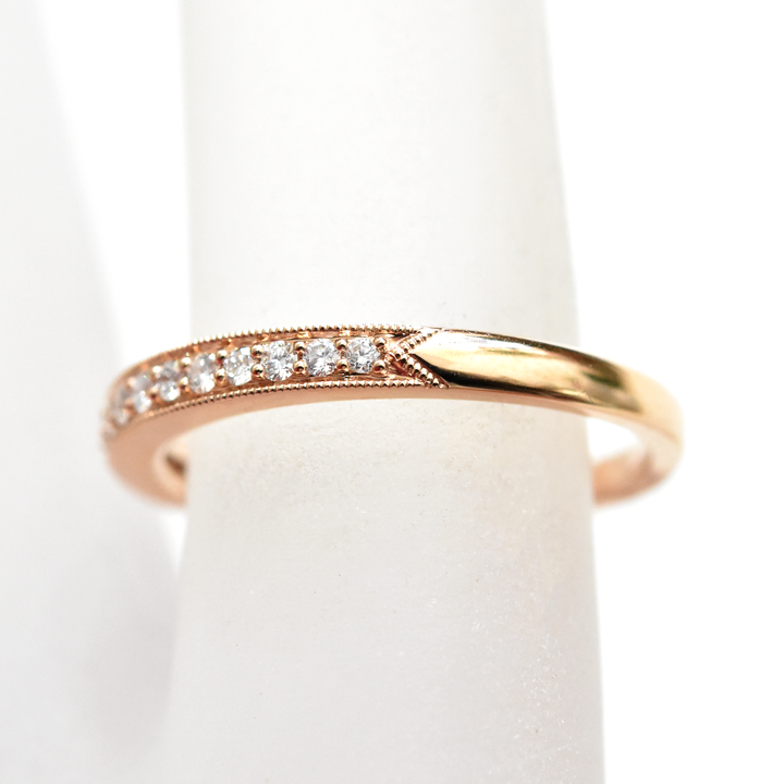 Diamond Engagement Band in Rose Gold - Goldmakers Fine Jewelry