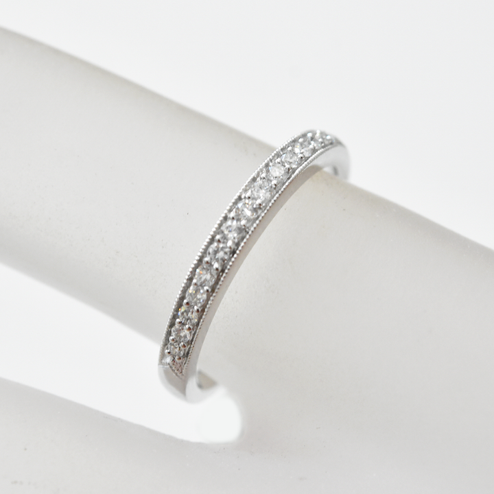 Diamond Engagement Band in White Gold - Goldmakers Fine Jewelry