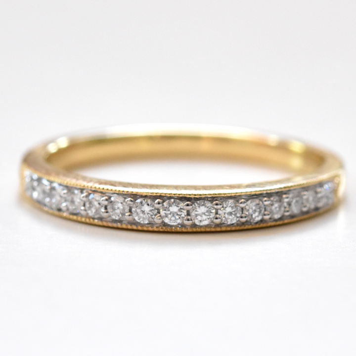 Diamond Engagement Band in Yellow Gold - Goldmakers Fine Jewelry