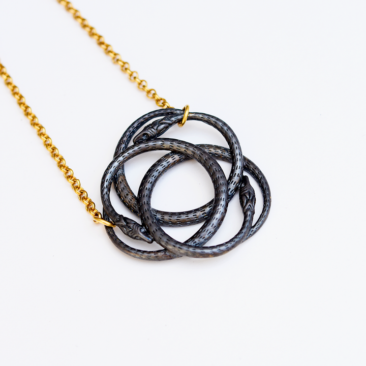 Noir Snake Knot Necklace - Goldmakers Fine Jewelry