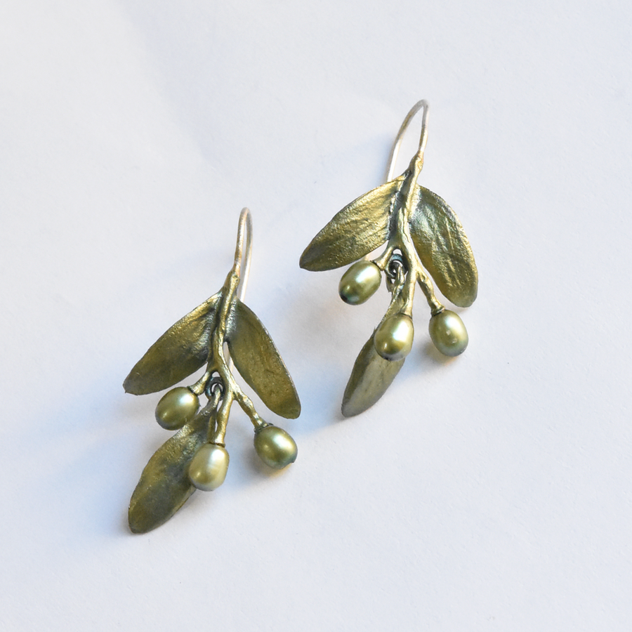 Olive Leaf Drop Earrings - Goldmakers Fine Jewelry