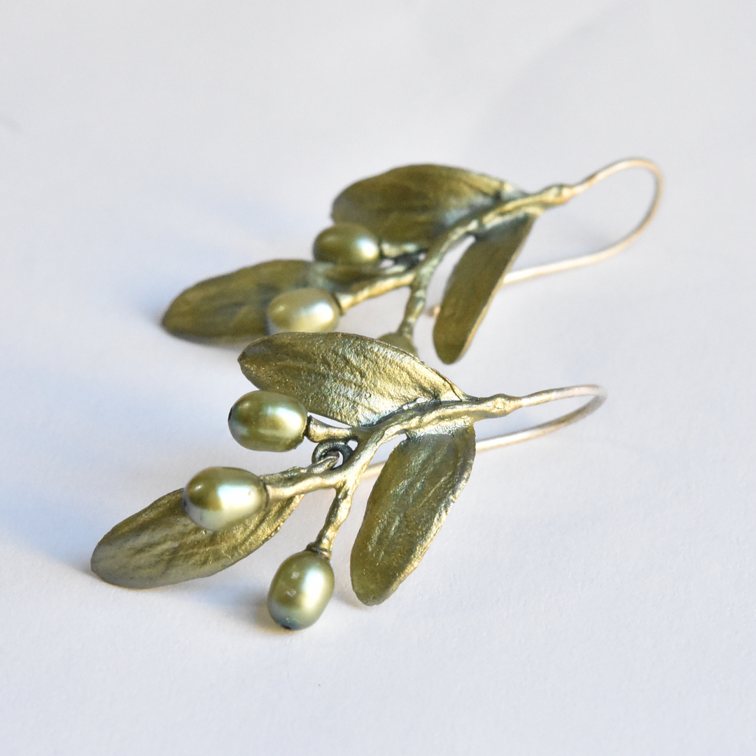 Olive Leaf Drop Earrings - Goldmakers Fine Jewelry