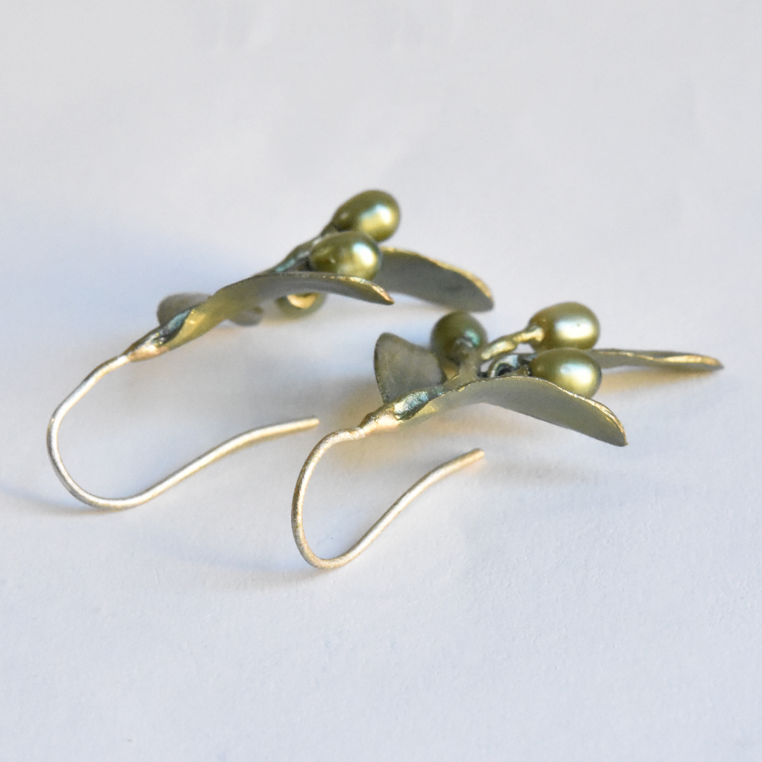 Olive Leaf Drop Earrings - Goldmakers Fine Jewelry