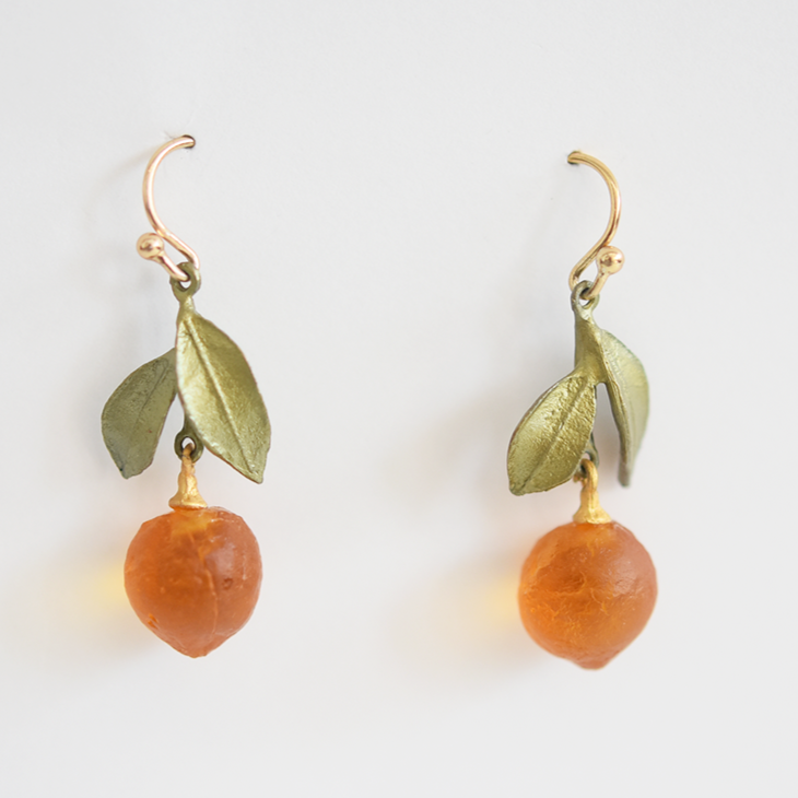 Orange Fruit Earrings - Goldmakers Fine Jewelry