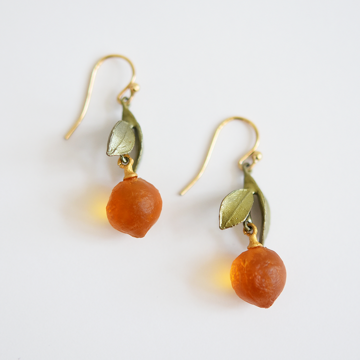 Orange Fruit Earrings - Goldmakers Fine Jewelry
