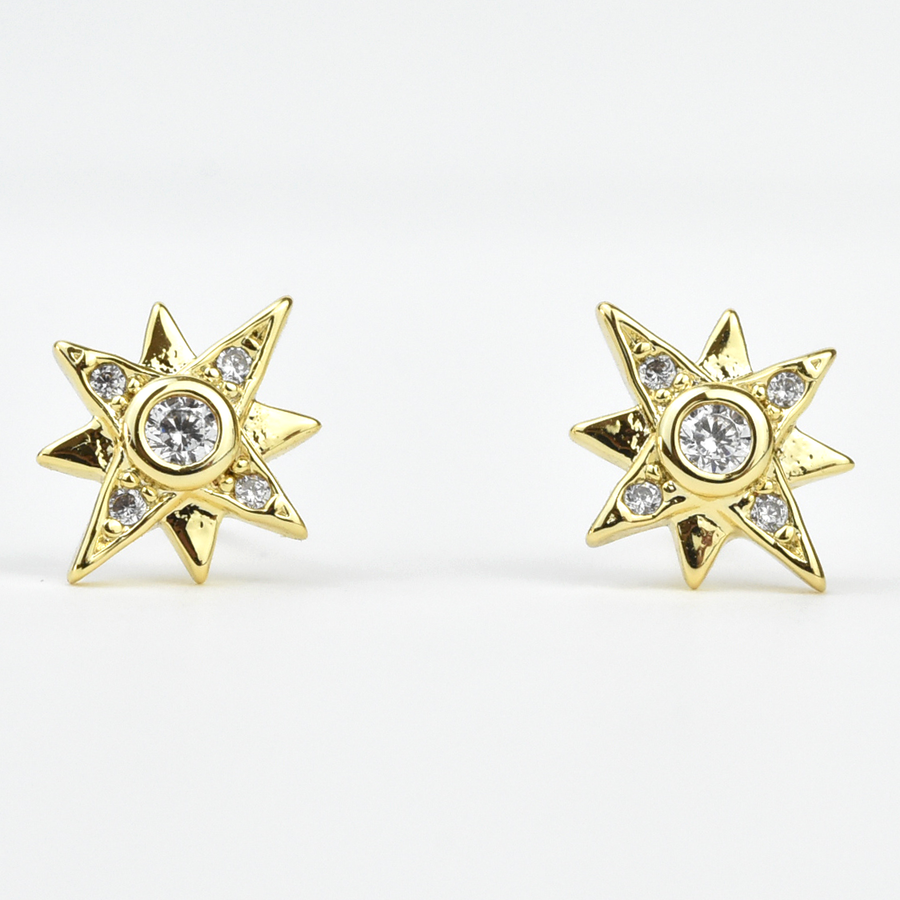 Eight Point Star Studs - Goldmakers Fine Jewelry