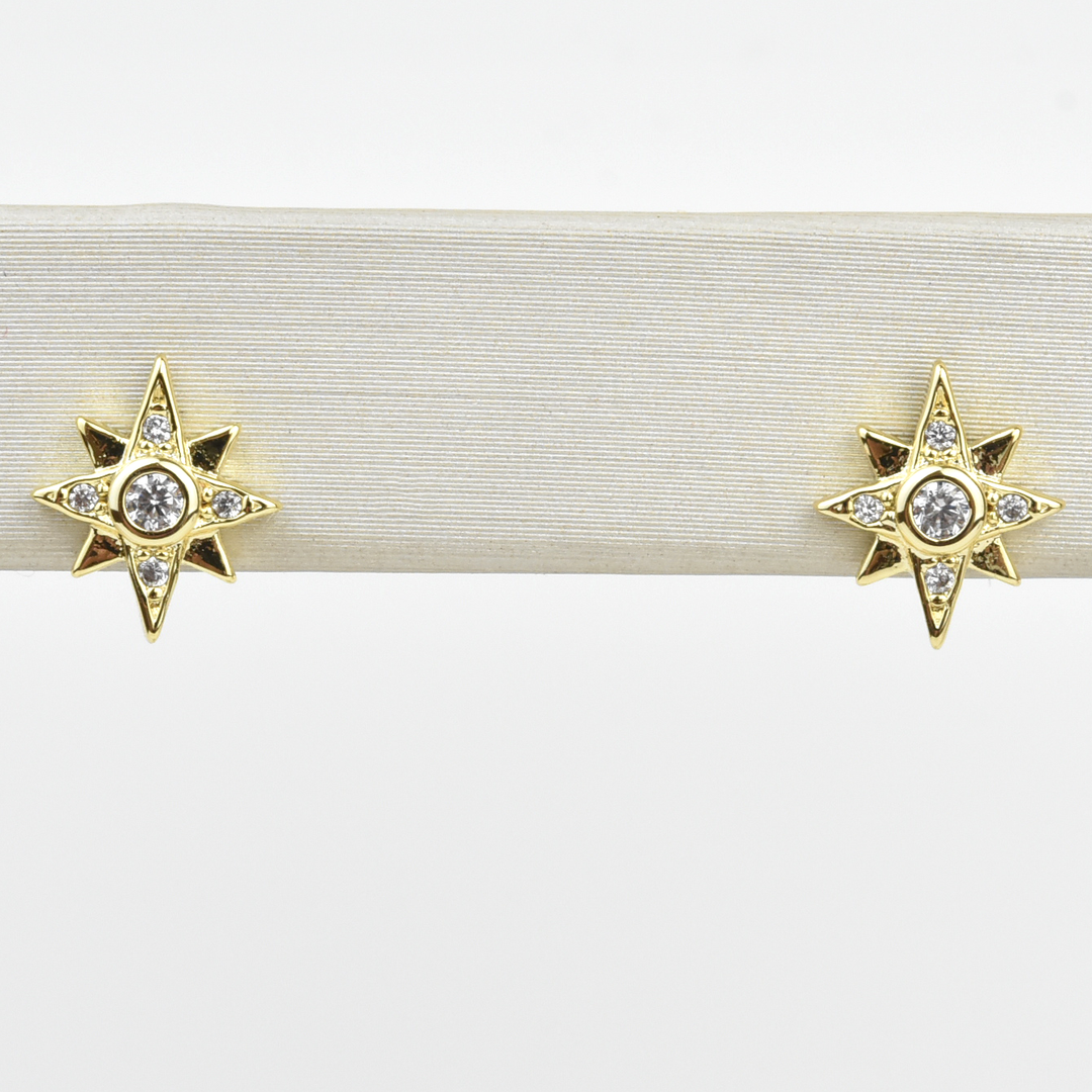 Eight Point Star Studs - Goldmakers Fine Jewelry