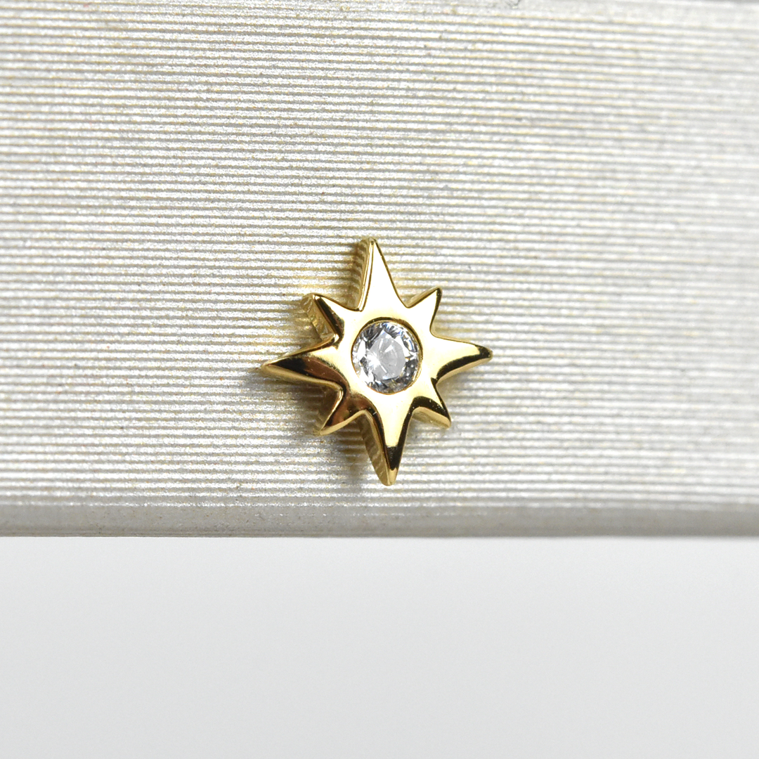 Tiny Starburst Studs in Yellow Gold Plate - Goldmakers Fine Jewelry