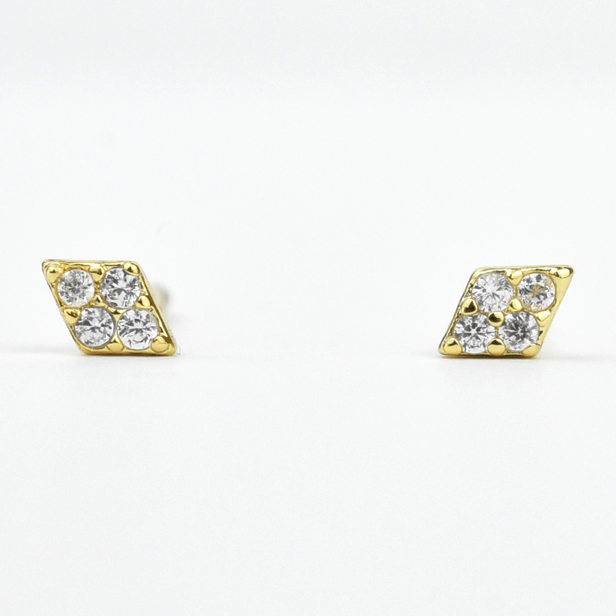 Diamond Shaped Studs - Goldmakers Fine Jewelry