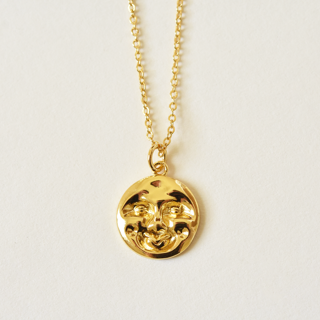 Man on the Moon Face Necklace - Goldmakers Fine Jewelry