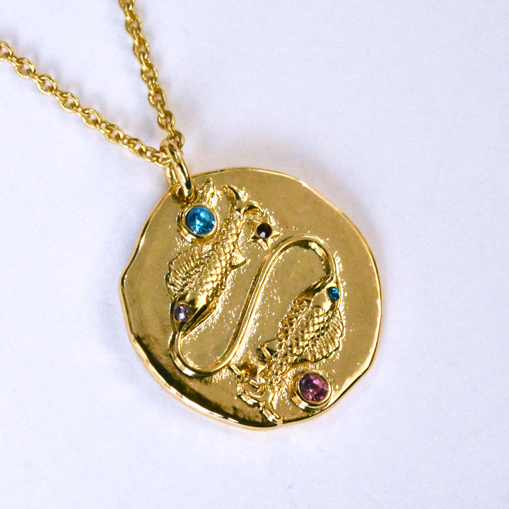 Pisces Coin Necklace - Goldmakers Fine Jewelry