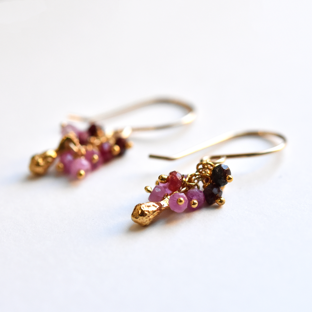 Ruby Vermeil Wire Earrings - Goldmakers Fine Jewelry