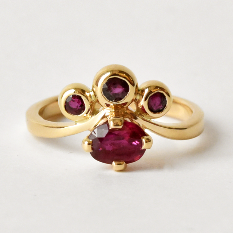 Ruby Engagement Ring in Vintage Style - Goldmakers Fine Jewelry