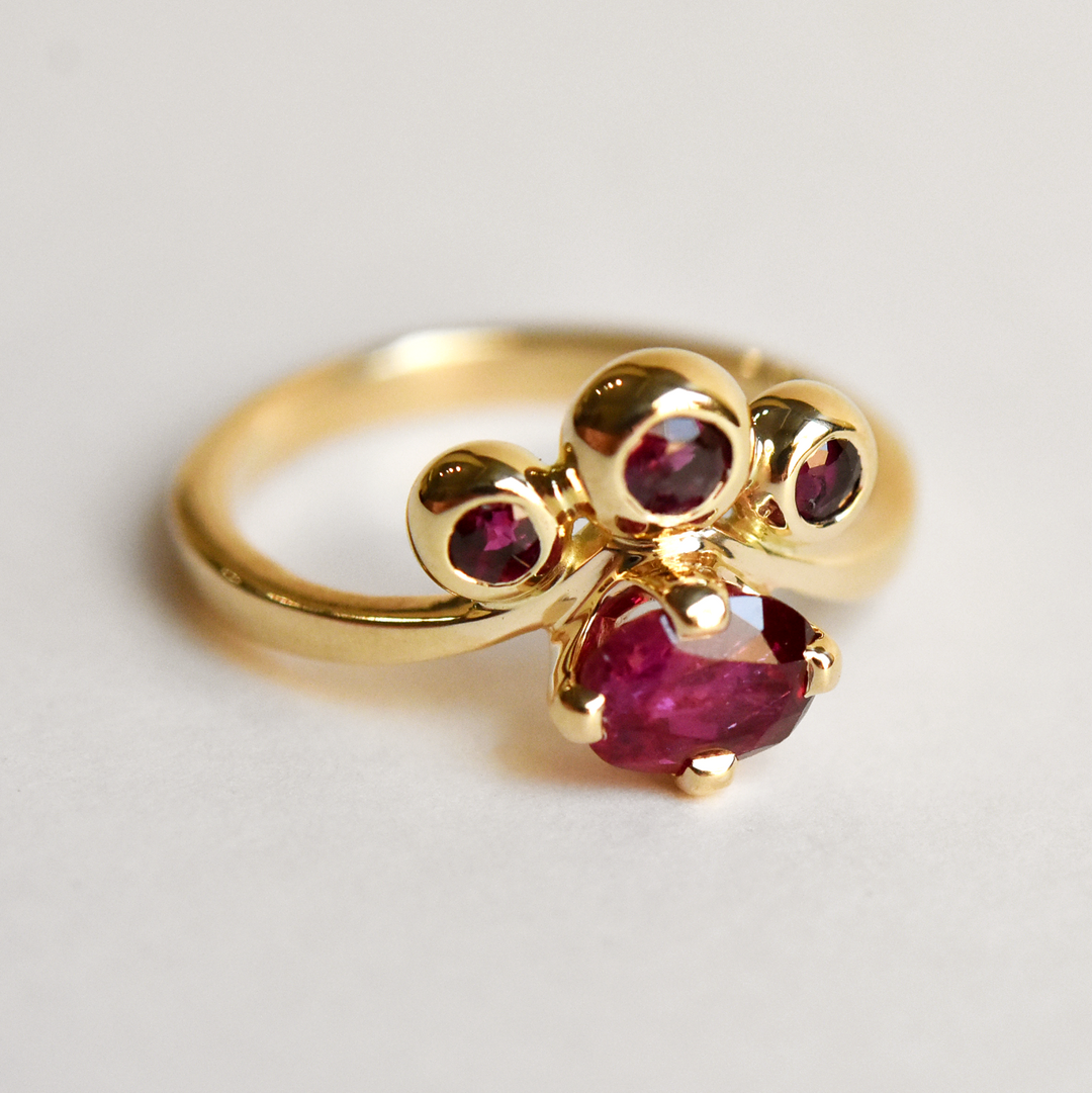 Ruby Engagement Ring in Vintage Style - Goldmakers Fine Jewelry