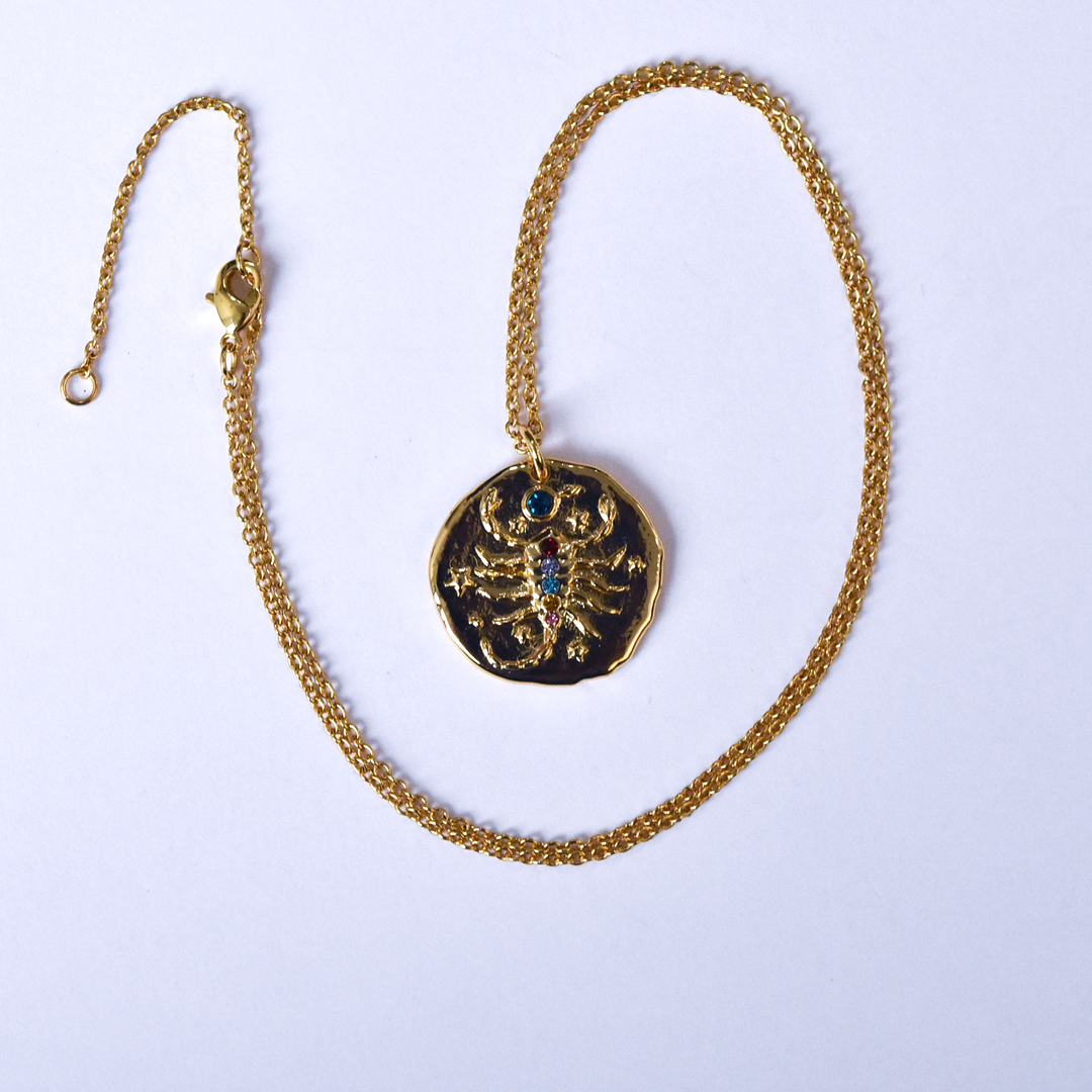 Scorpio Coin Necklace - Goldmakers Fine Jewelry
