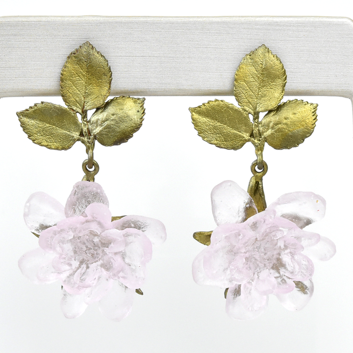 Blushing Rose Drop Earrings - Goldmakers Fine Jewelry