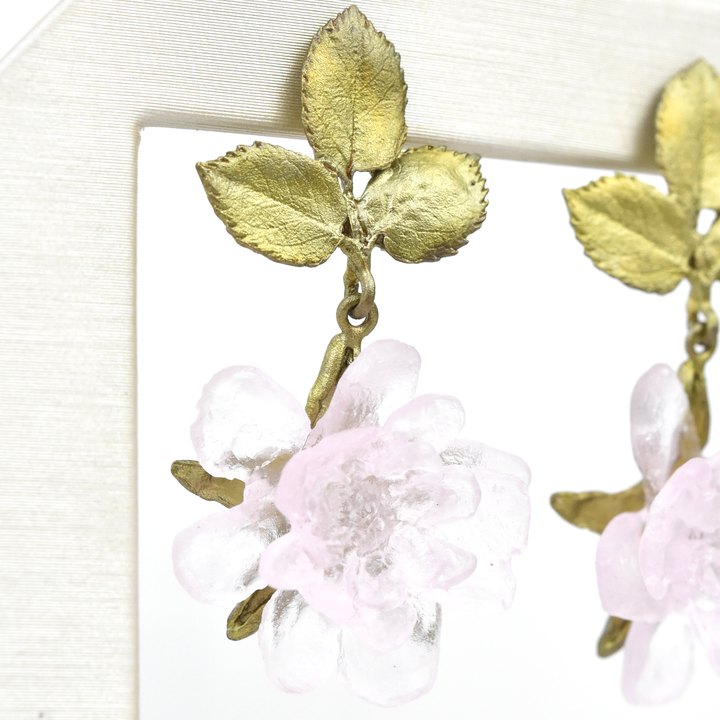 Blushing Rose Drop Earrings - Goldmakers Fine Jewelry