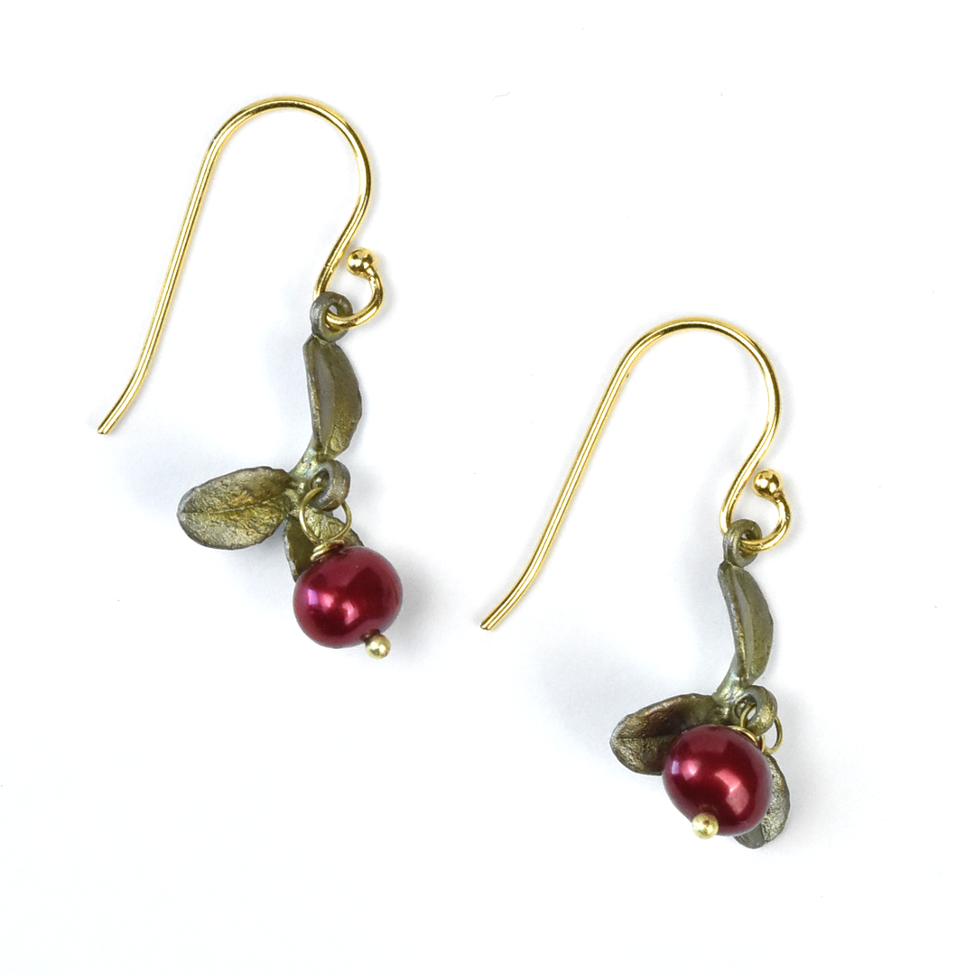 Dainty Cranberry Earrings - Goldmakers Fine Jewelry