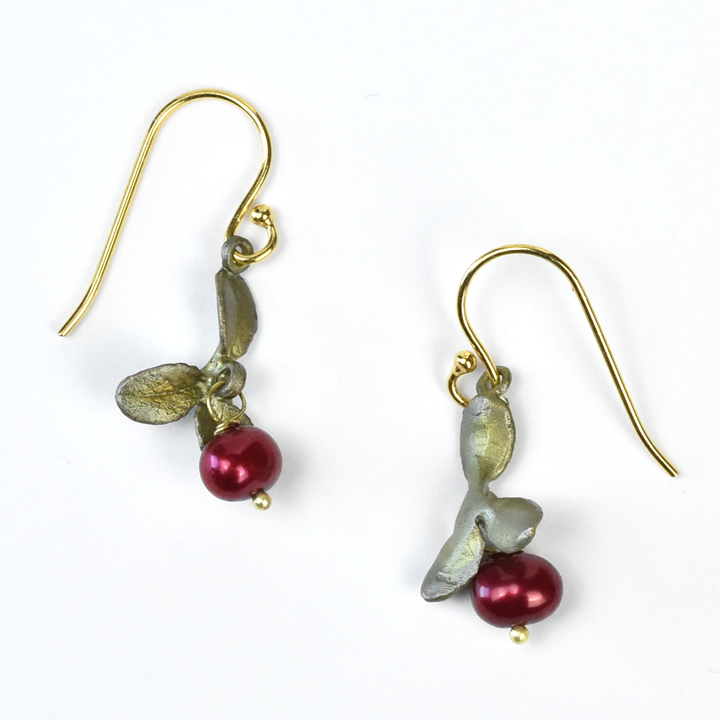 Dainty Cranberry Earrings - Goldmakers Fine Jewelry