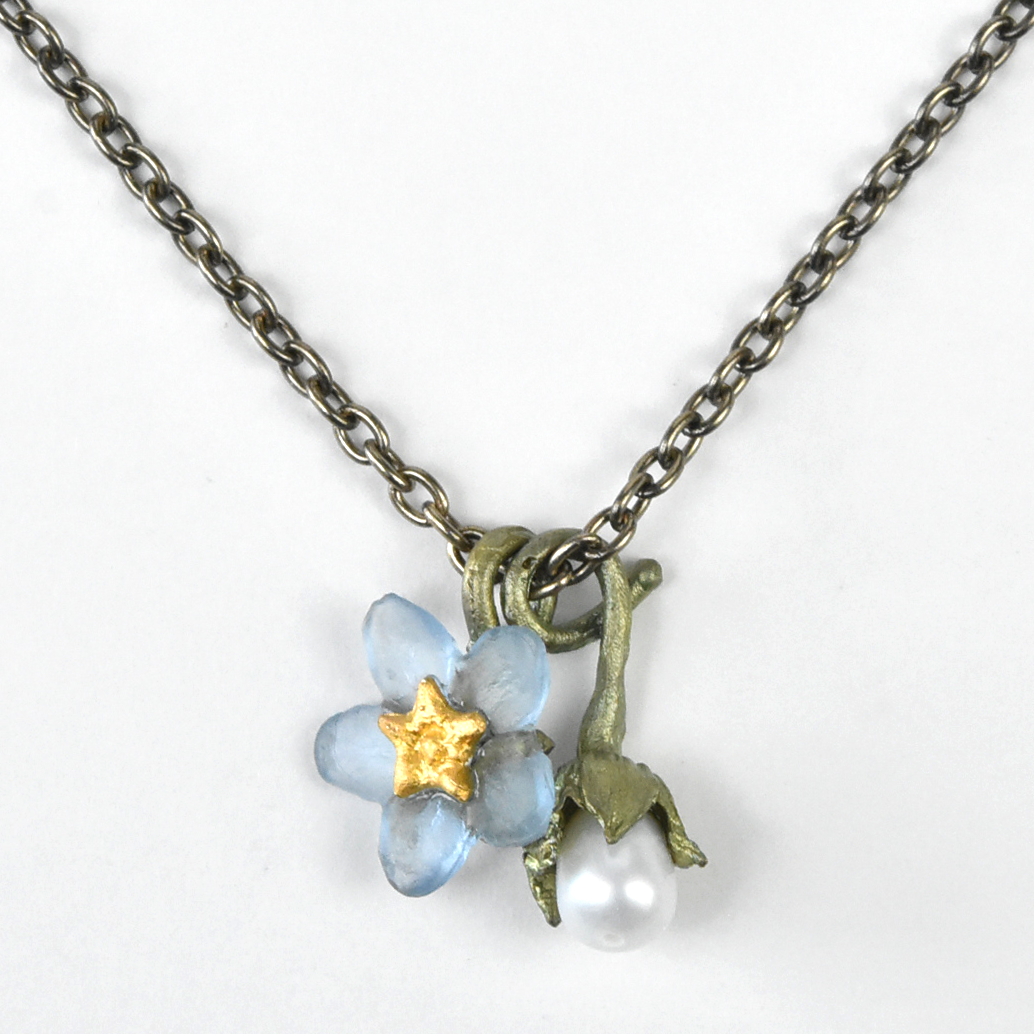 Dainty Forget Me Not Necklace - Goldmakers Fine Jewelry