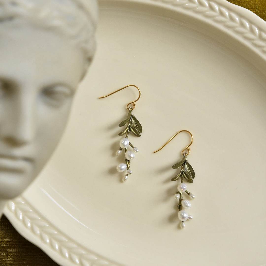 Garden Vine Pearl Drops - Goldmakers Fine Jewelry