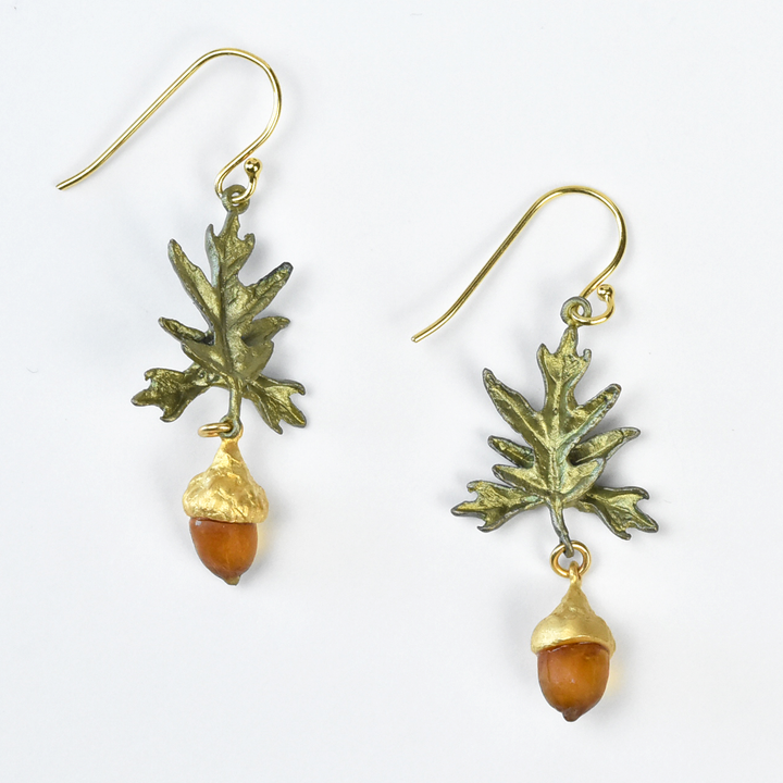 Cast Glass Acorn Earrings - Goldmakers Fine Jewelry