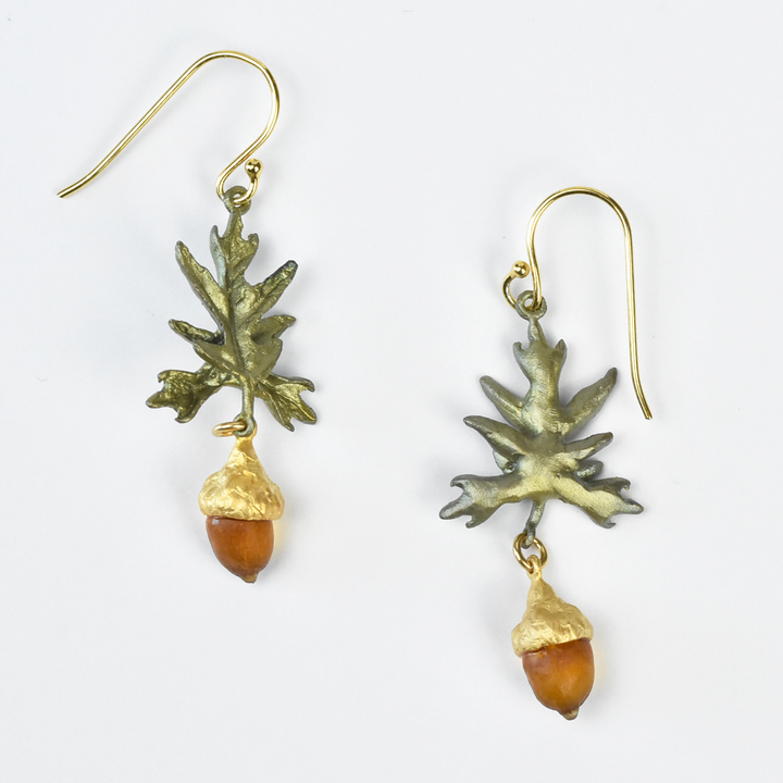 Cast Glass Acorn Earrings - Goldmakers Fine Jewelry