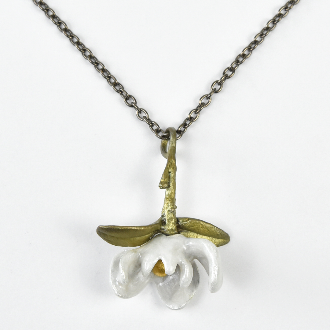 Single Magnolia Pendant Necklace - Goldmakers Fine Jewelry