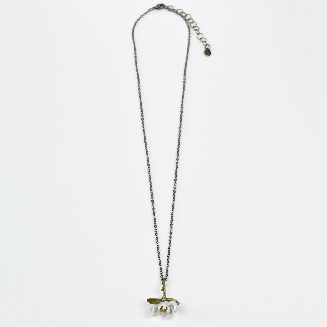 Single Magnolia Pendant Necklace - Goldmakers Fine Jewelry