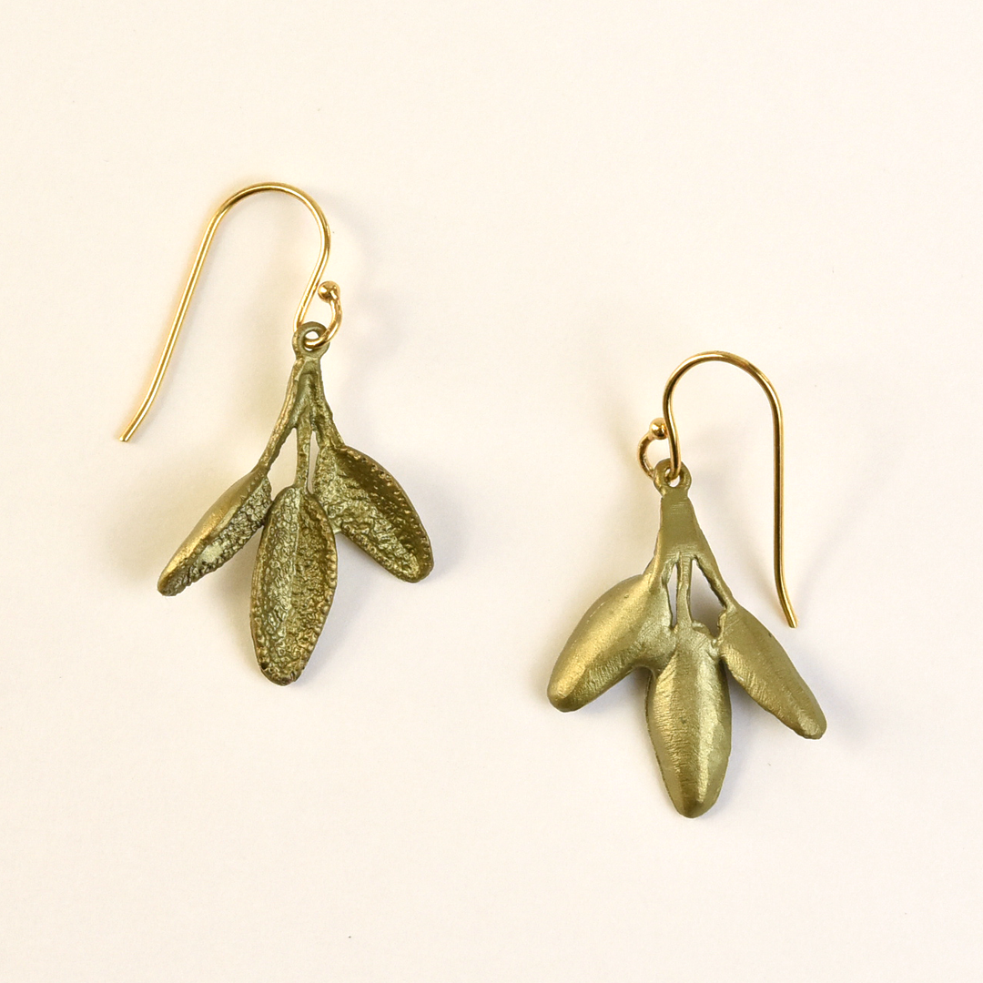 Small Sage French Wire Earrings - Goldmakers Fine Jewelry