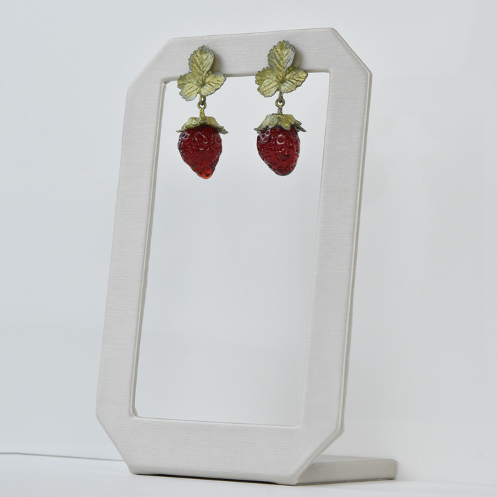 Strawberry Leaf Post Earrings - Goldmakers Fine Jewelry