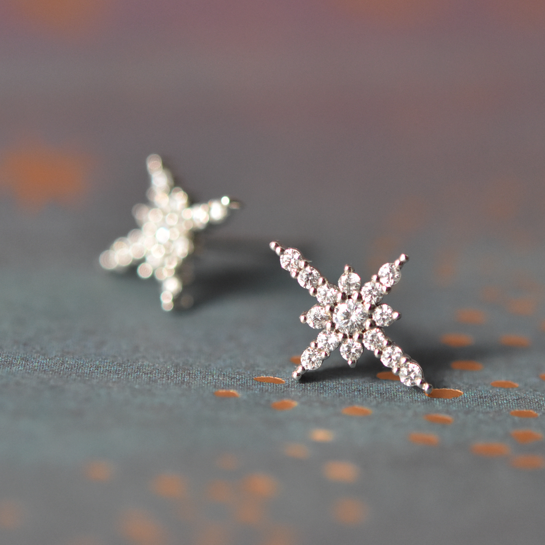 Crystal Starburst Stud Earrings Goldmakers Fine Jewelry