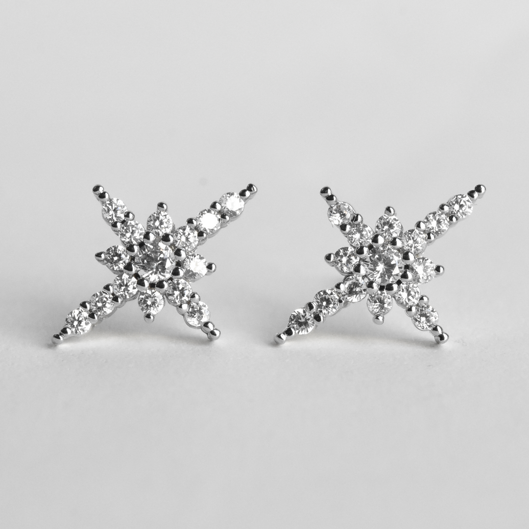 Crystal Starburst Stud Earrings - Goldmakers Fine Jewelry