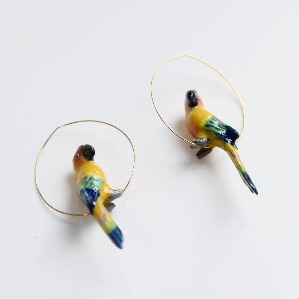 Sun Parrot Hoops - Goldmakers Fine Jewelry