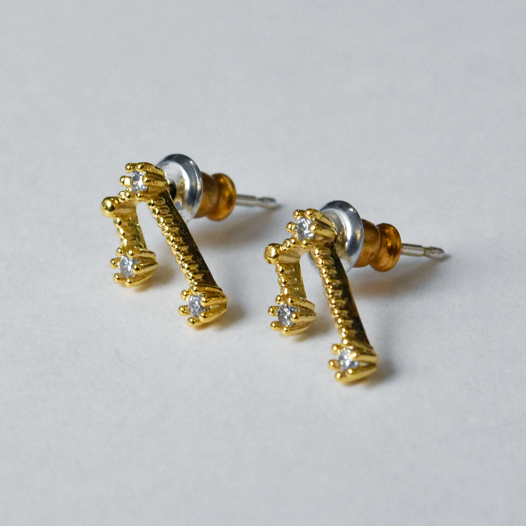 Taurus Constellation Post Earrings - Goldmakers Fine Jewelry