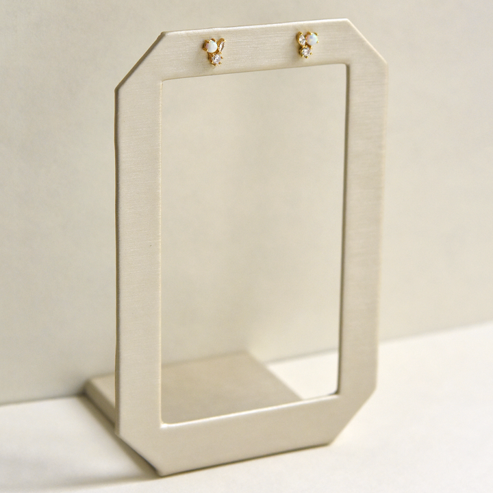 Petite Jardin Opal & CZ studs - Goldmakers Fine Jewelry