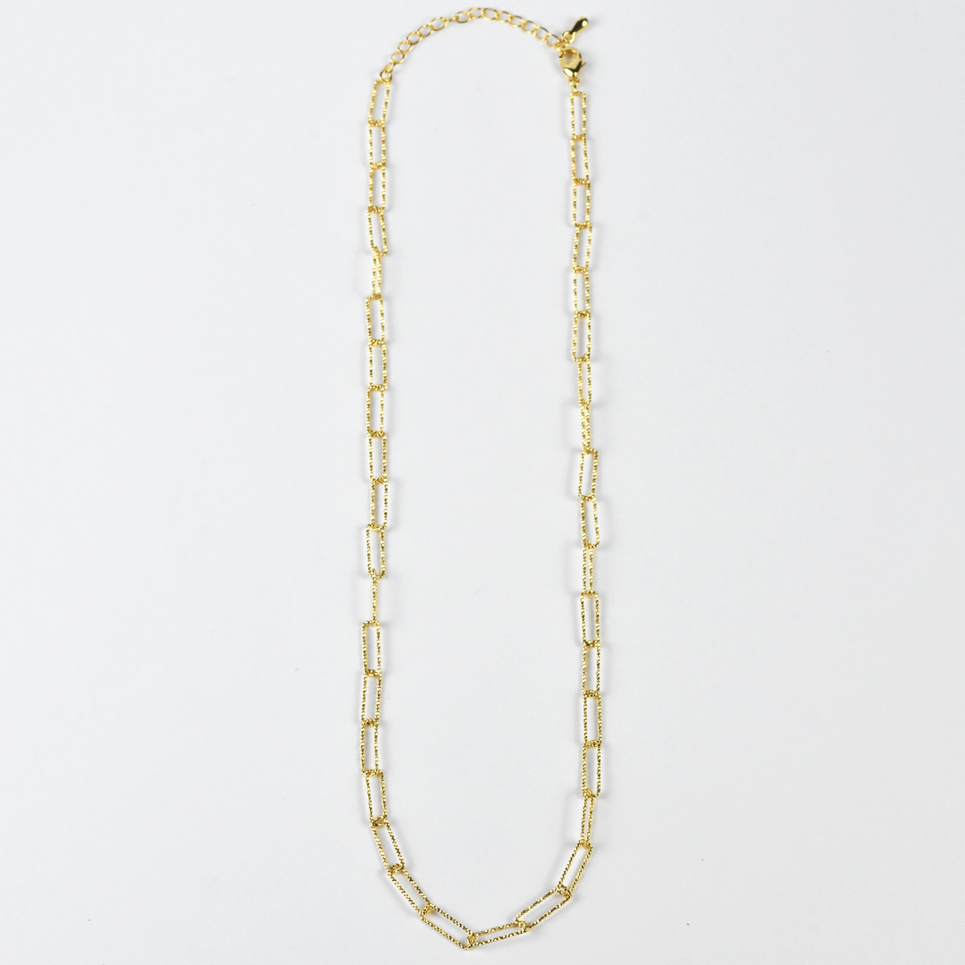 Delle Textured Paperclip Chain - Goldmakers Fine Jewelry