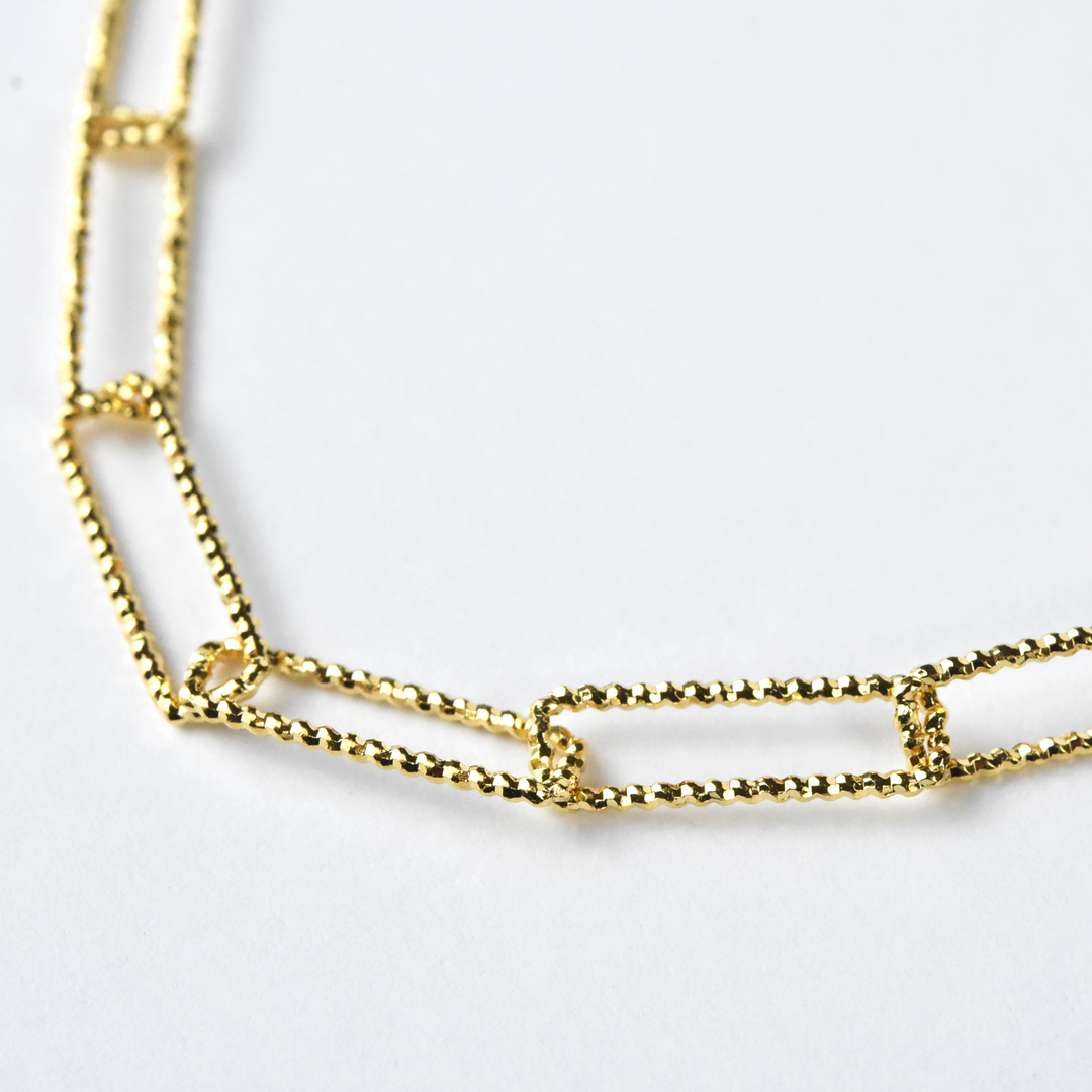 Delle Textured Paperclip Chain - Goldmakers Fine Jewelry