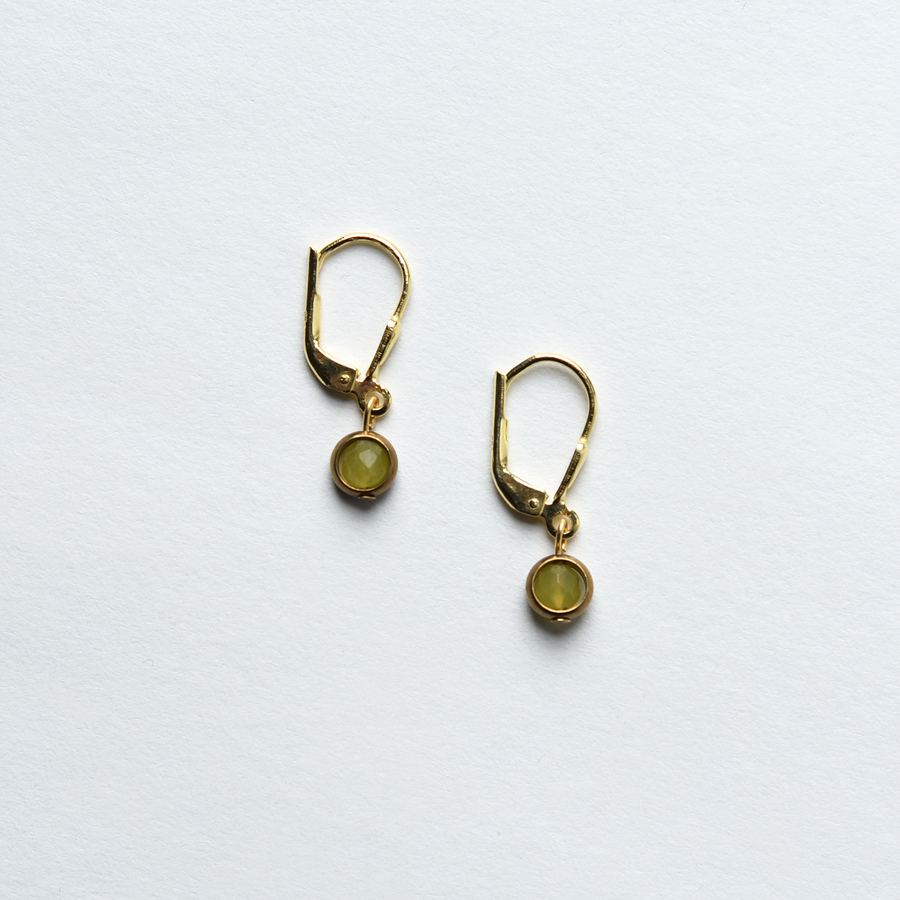 Tiny Olive Jade Drops - Goldmakers Fine Jewelry