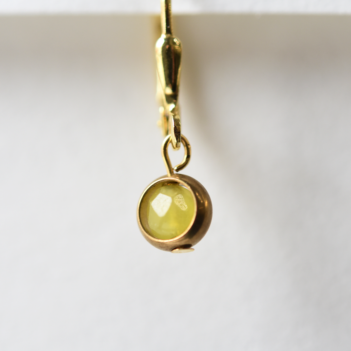 Tiny Olive Jade Drops - Goldmakers Fine Jewelry